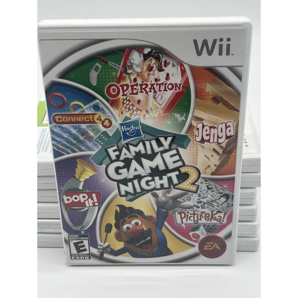 Wii Hasbro Family Game Night 2 Bop it Connect 4 Jenga Operation Pictureka EA